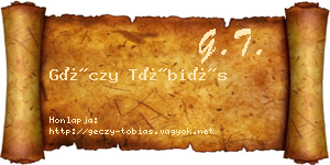 Géczy Tóbiás névjegykártya